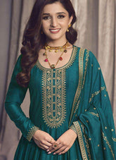 Straightforward Silk Georgette Gown in Rama